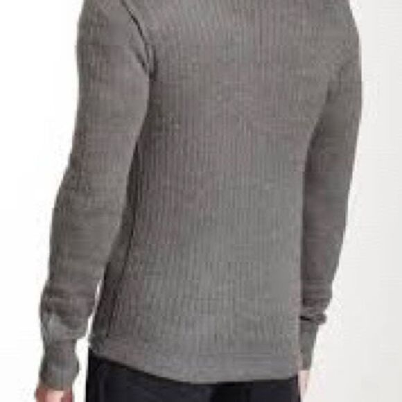Rogue 13933 Mens Grey Front Zip Mohair Blend Raw Hem Cardigan Sz M - Picture 3 of 10
